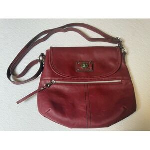 Relic Burgundy Leather Crossbody Shoulder Bag Purse